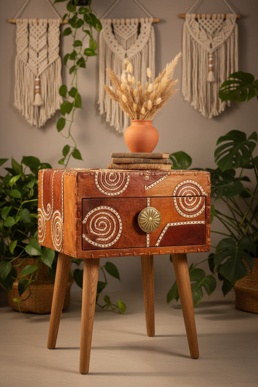 Mid-Century Rattan Nightstand