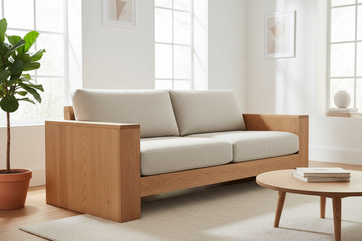 Contemporary Oak Sofa