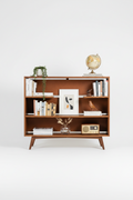 Mid-Century Leather Bookshelf
