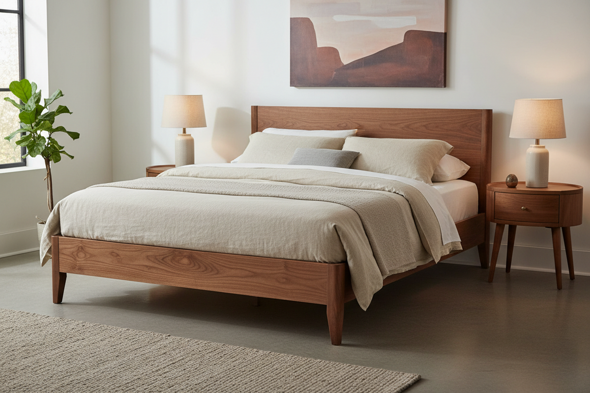 Mid-Century Walnut Bed