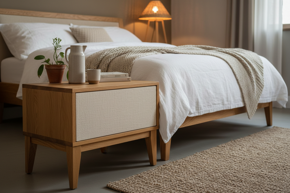 Rustic Linen Nightstand