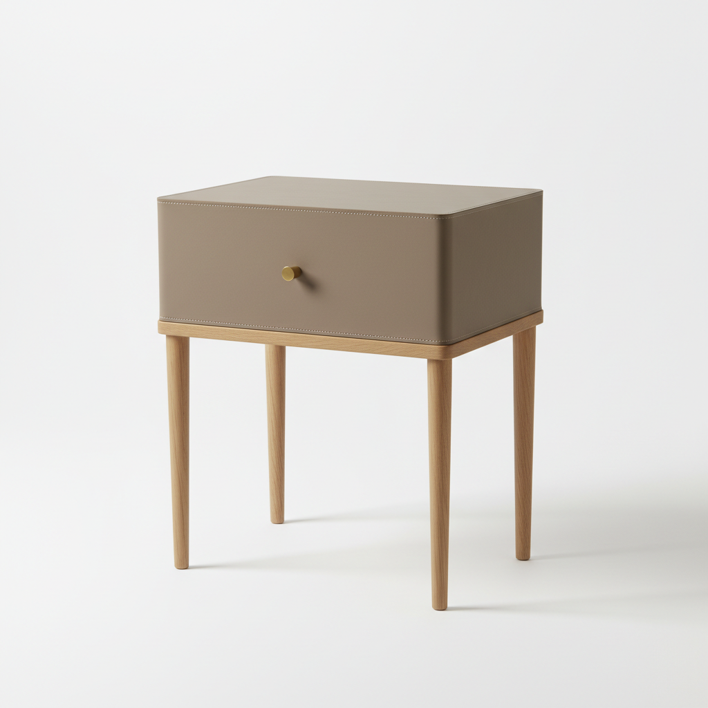 Scandinavian Leather Nightstand